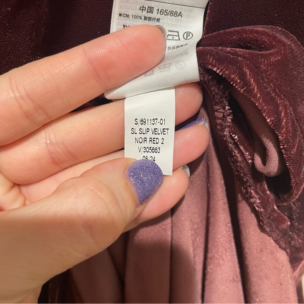 Gap Velvet Midi Cami Slip Dress Noir Red Size Small - Picture 9 of 9